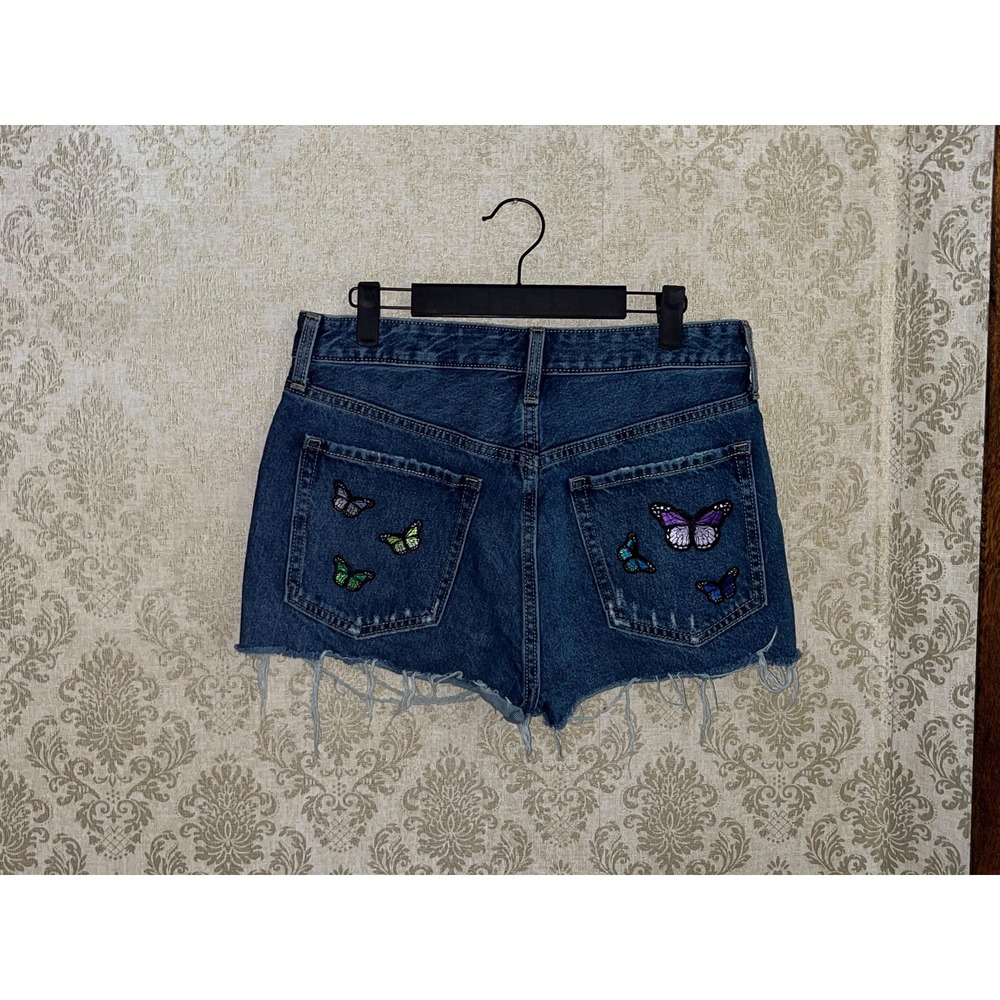Old Navy Love Pride Rainbow Butterfly Women's Shorts Upcycled Sz.8 LGBTQIA+ Ally - Picture 8 of 9